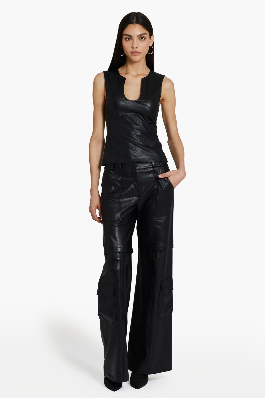 Damon Top in Faux Leather