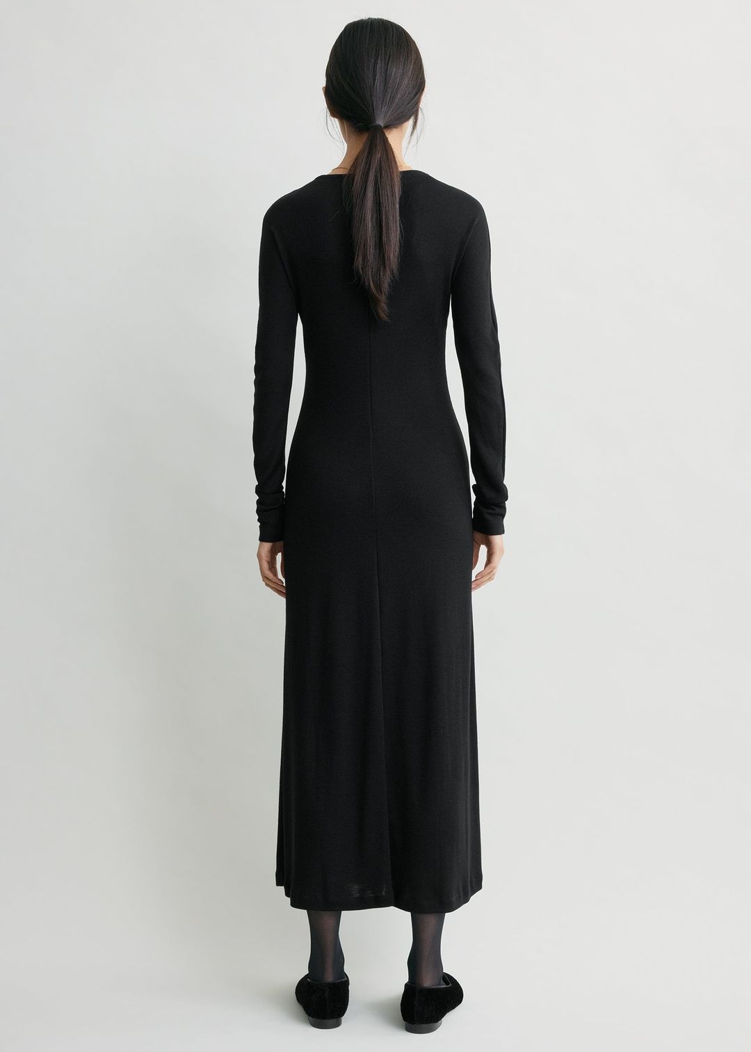 Long-sleeve everyday dress black #3