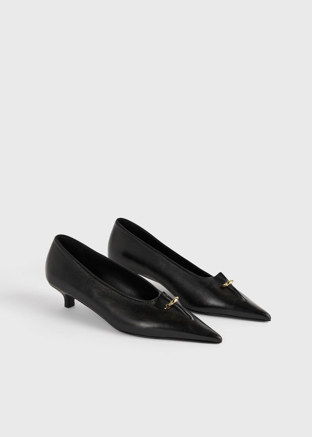 Pierced nappa pumps black #5