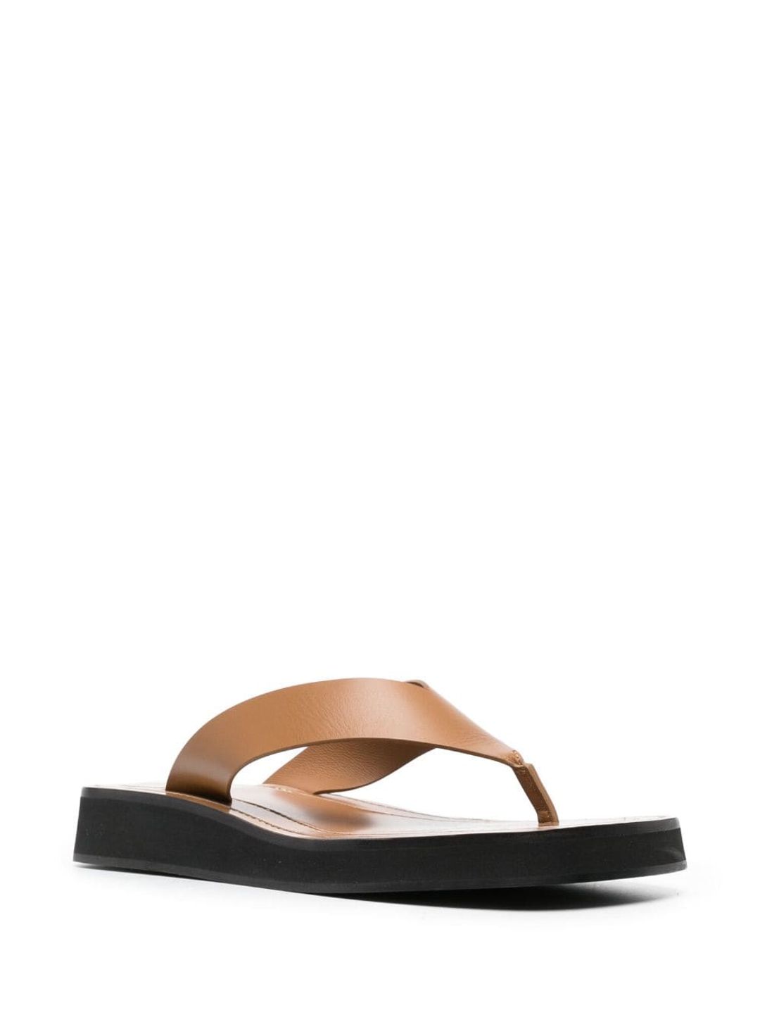 Ginza Flip-flop Smooth Calfskin Sandals In Brown #2