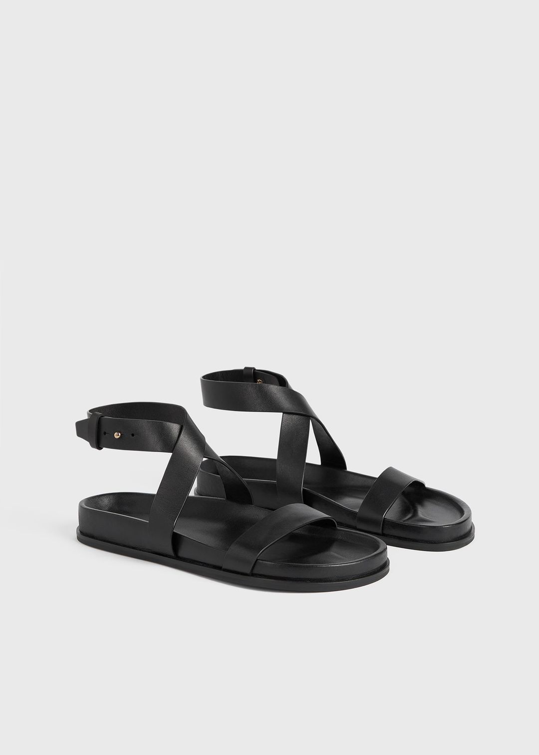 Chunky leather sandals black #5