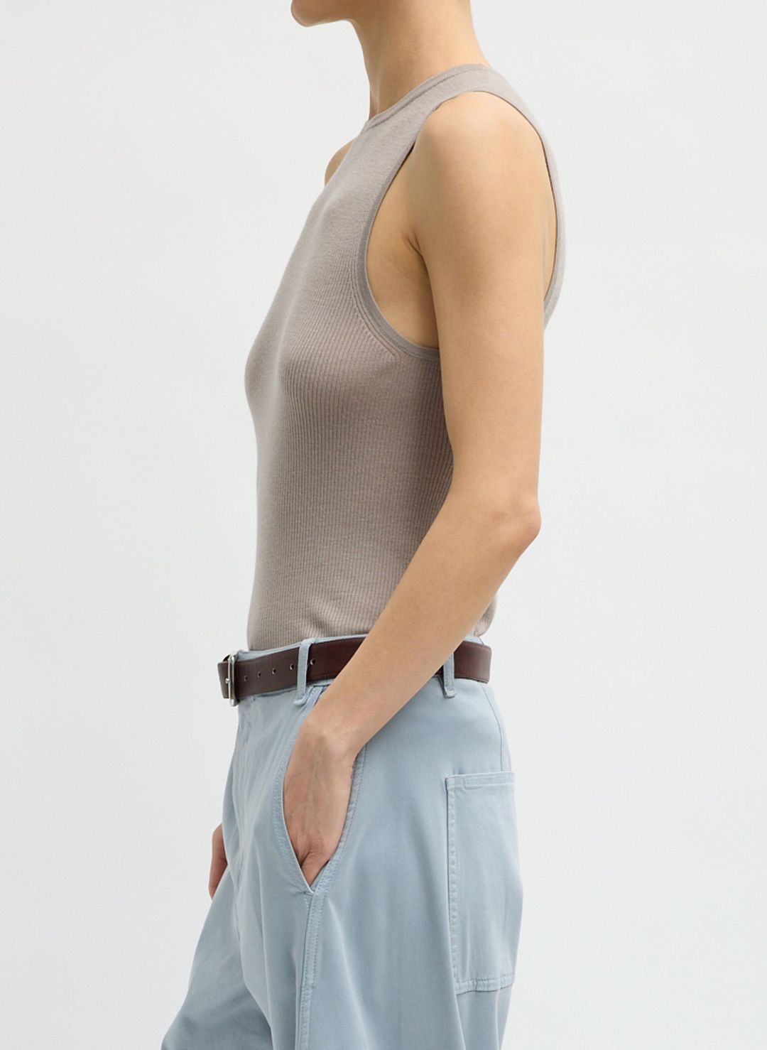 Feather Weight Ribbed Cut Out Tank Top #3