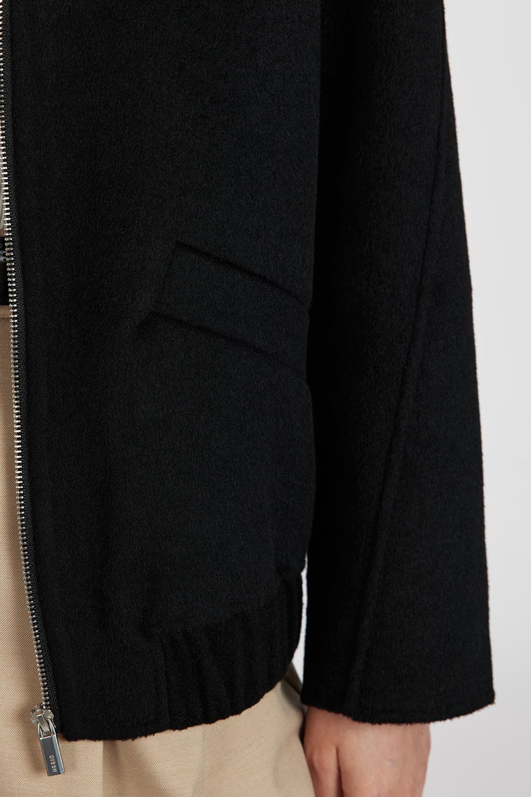 JERI BLACK WOOL BOMBER JACKET #6