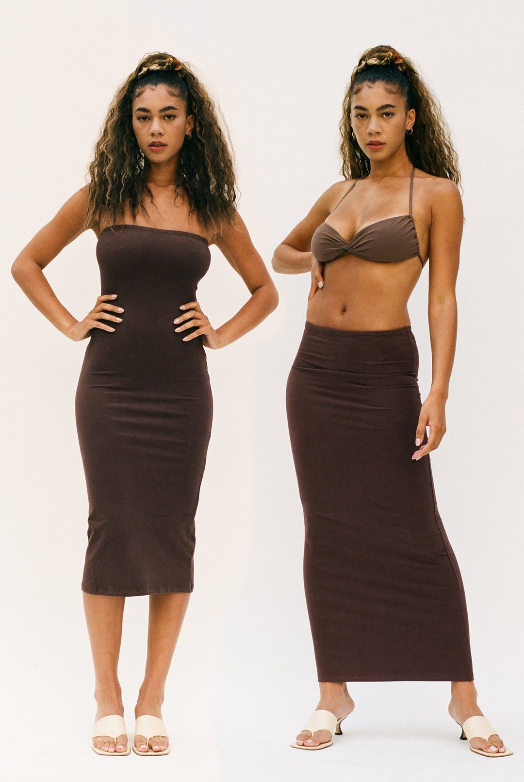 The Tube Convertible Midi Dress - Chocolate #3