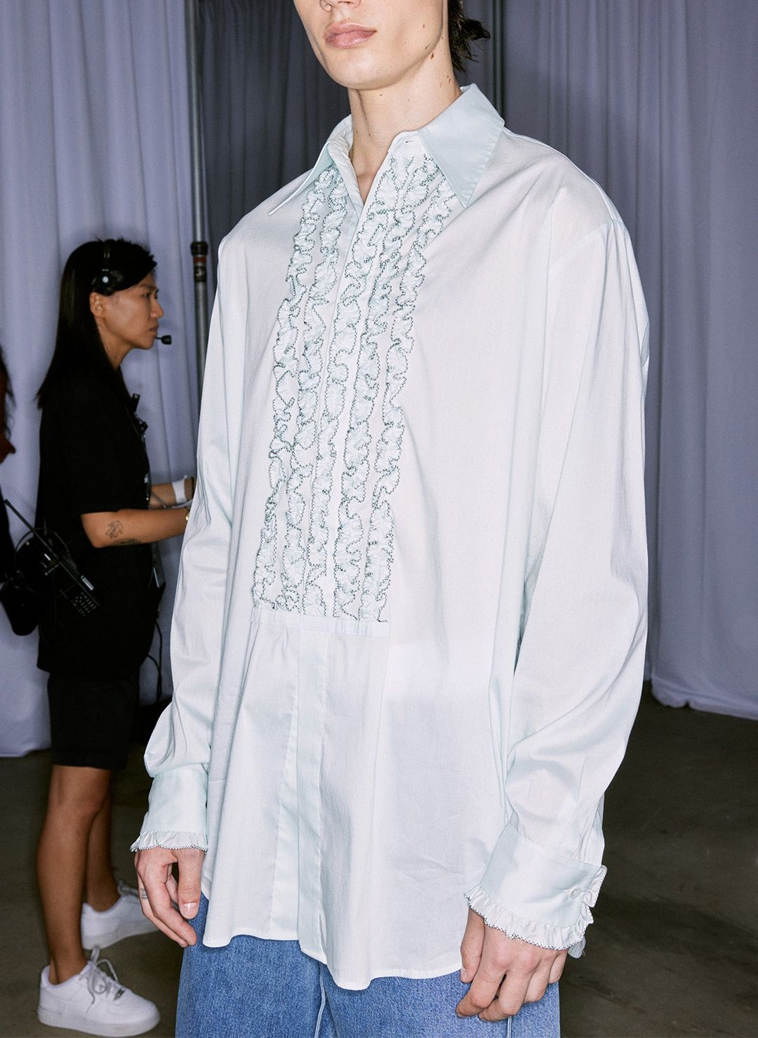 Light Weight Cotton Nylon Easy Tuxedo Shirt #3
