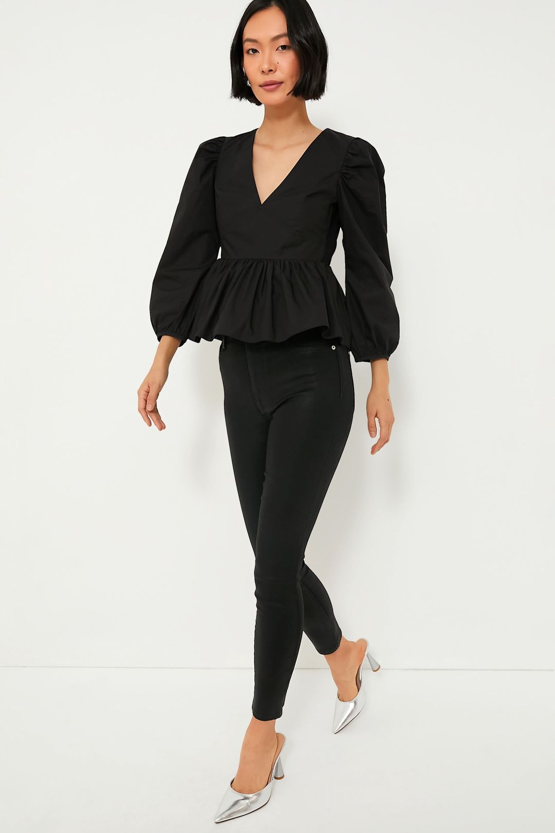 Black Puff Sleeve Elaina Blouse #2