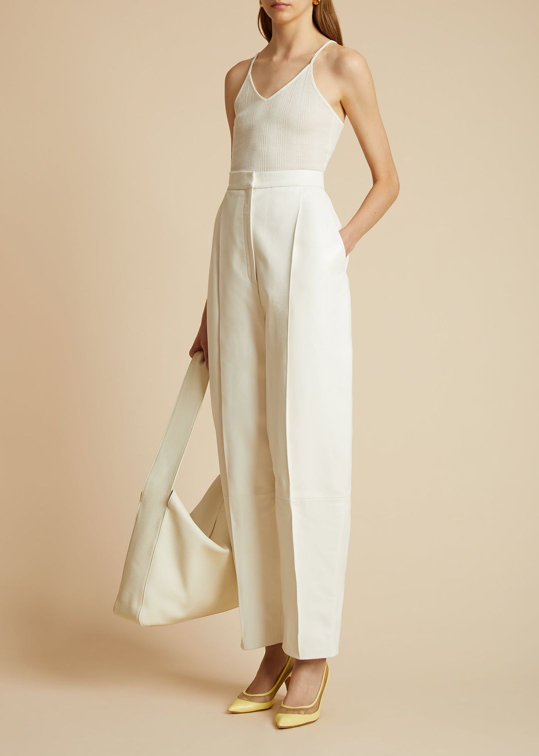 The River Mesh Pump in Pale Yellow Leather #6