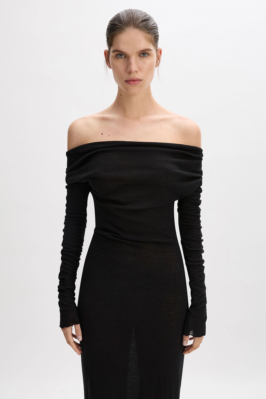 Cotton Cashmere Long Sleeve Glove Dress #3