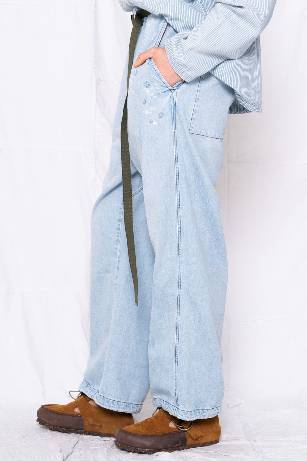 P78 Comfort Denim Stars Embroidery Sunfaded Sky Blue #3