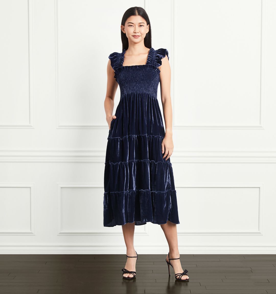The Ellie Nap Dress - Navy Velvet #2