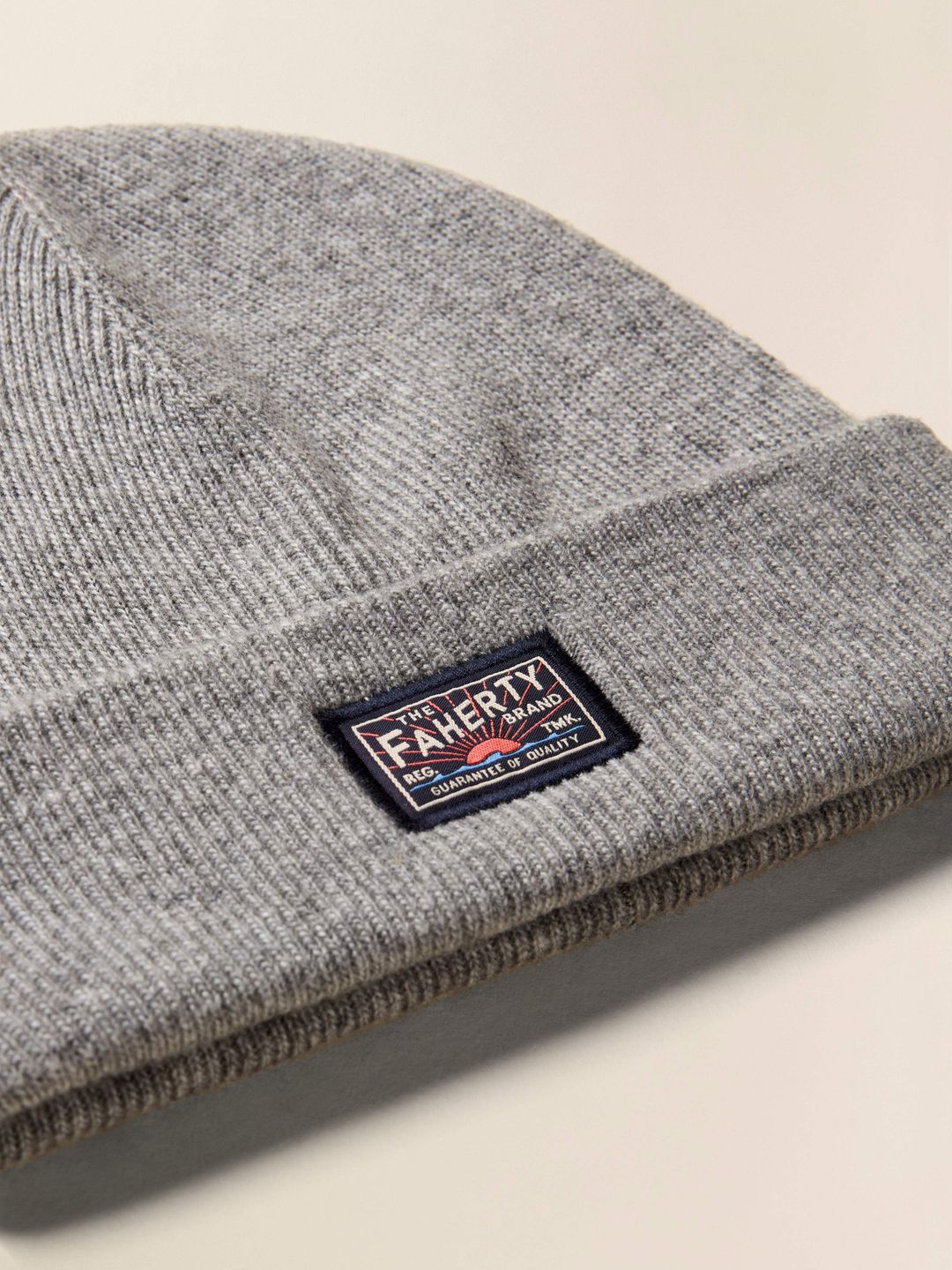 Faherty Logo Beanie - Grey Heather