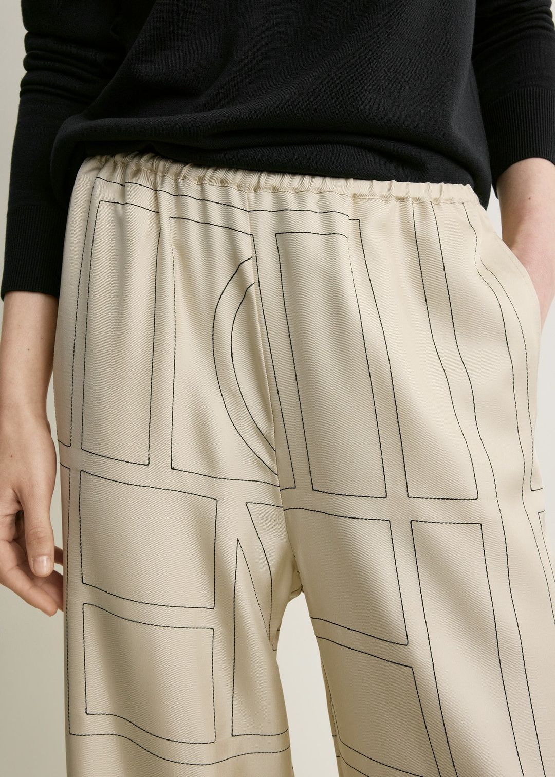 Monogram silk pj bottoms ivory #5