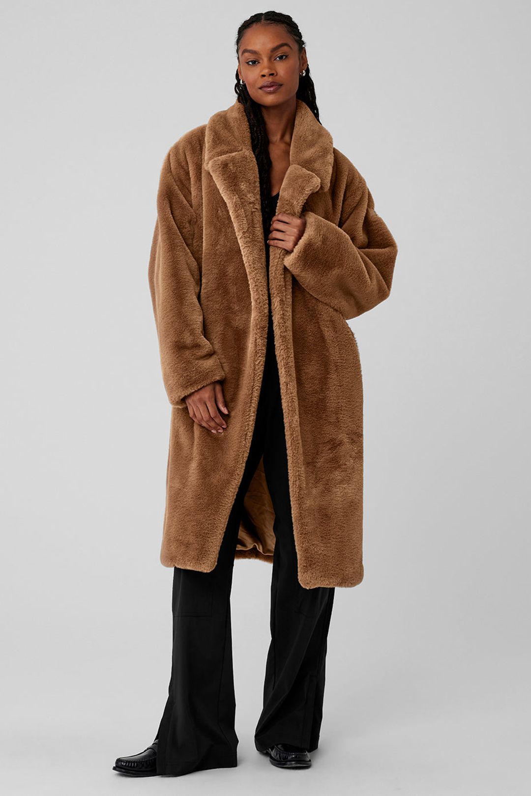 Oversized Faux Fur Trench - Toasted Almond #5