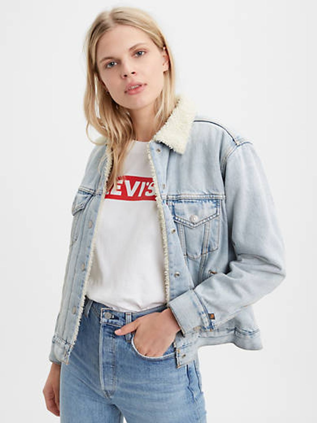 Levi’s Sherpa Trucker Jacket (XS) #9