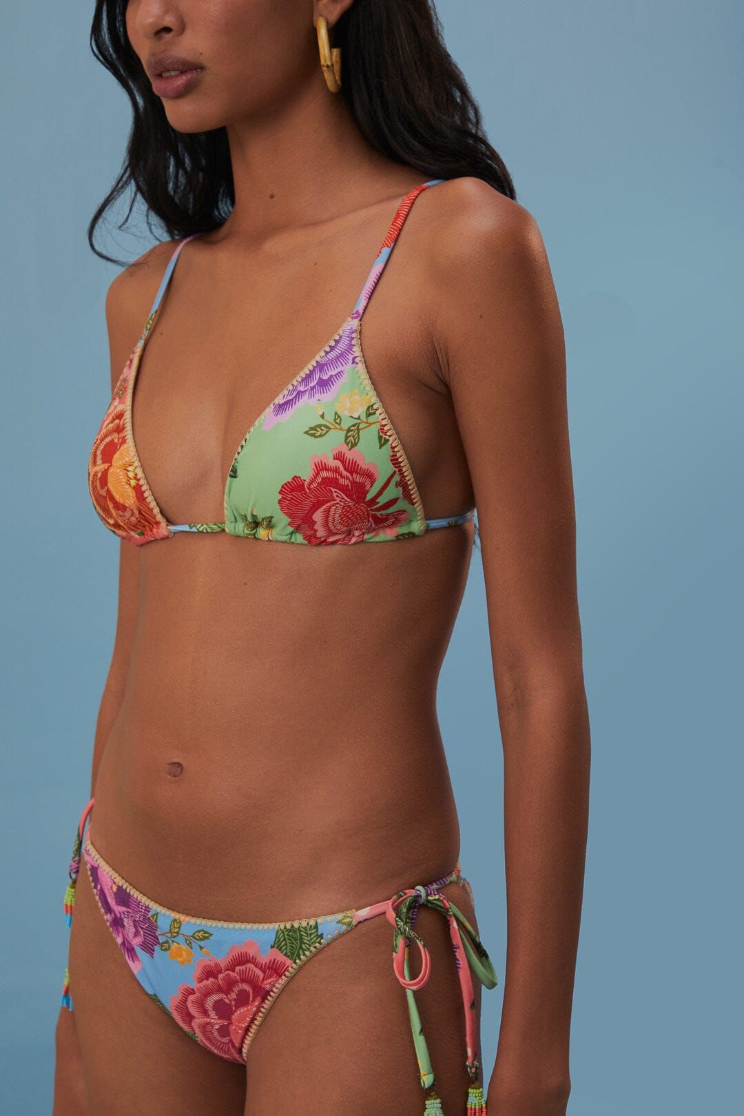 Flower Scarves Side Tie Bikini Bottom #4