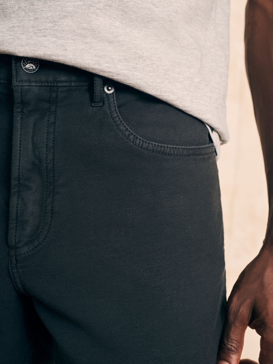 Stretch Terry 5-Pocket Athletic Fit Pant (30" Inseam) - Onyx Black #3