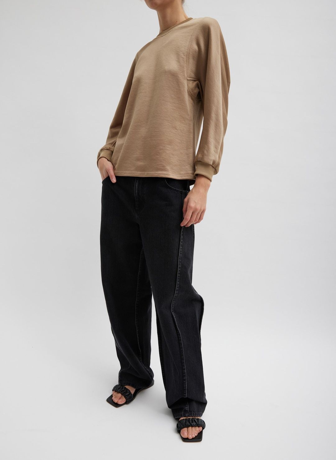 Silk Terry Sculpted Sleeve Slim Sweatshirt #7