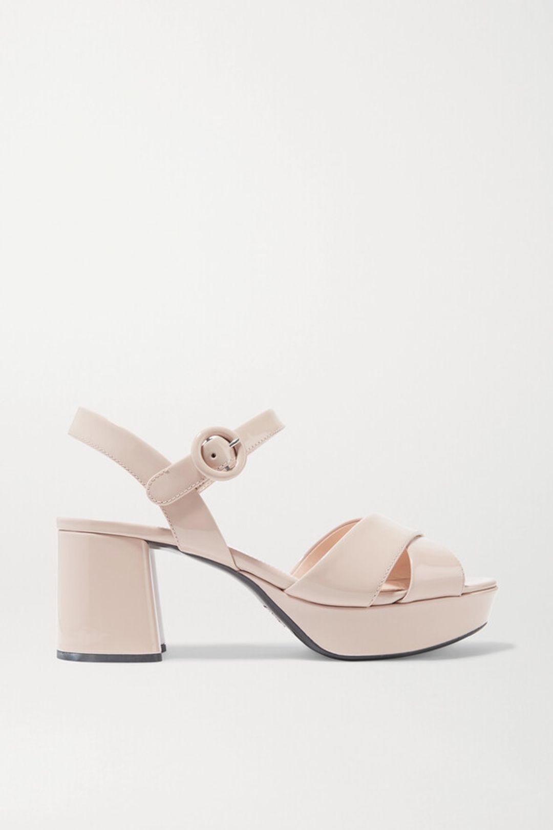 Prada 65 Patent-leather Platform Sandals