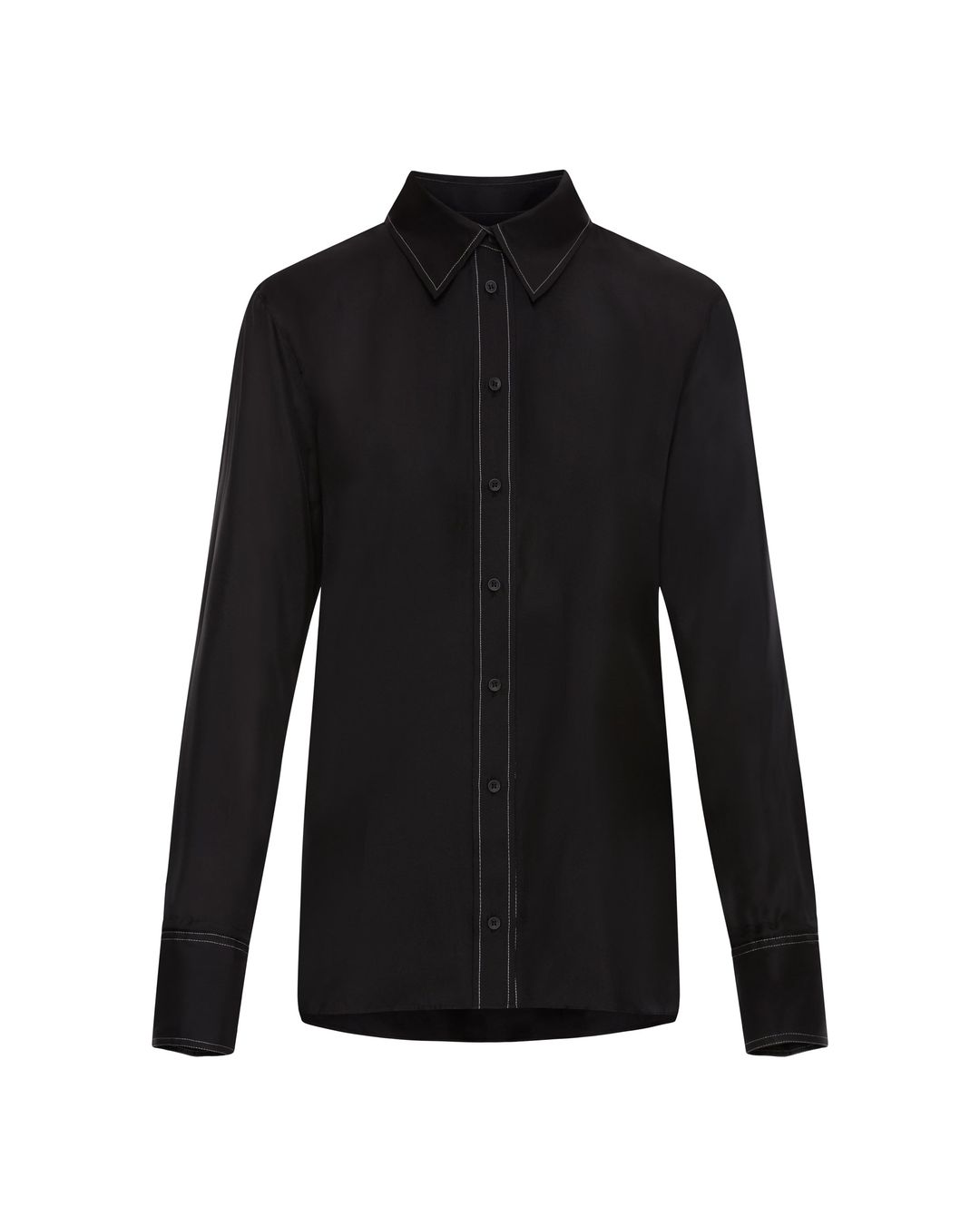 Slim Blouse in Silk Twill | Black #7
