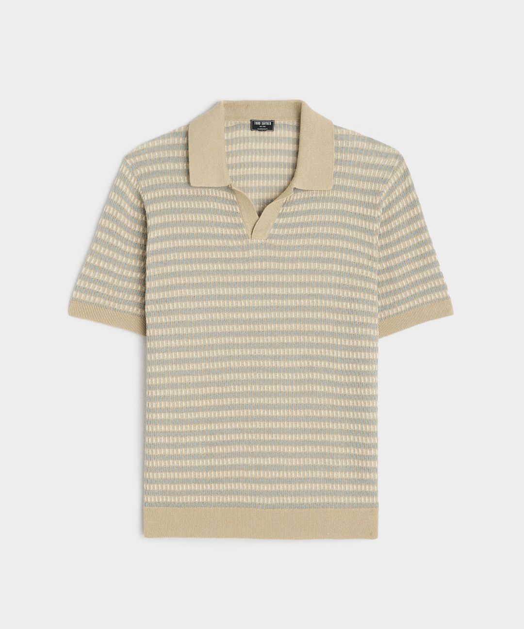 Linen Stripe Montauk Sweater Polo in Baja Dunes