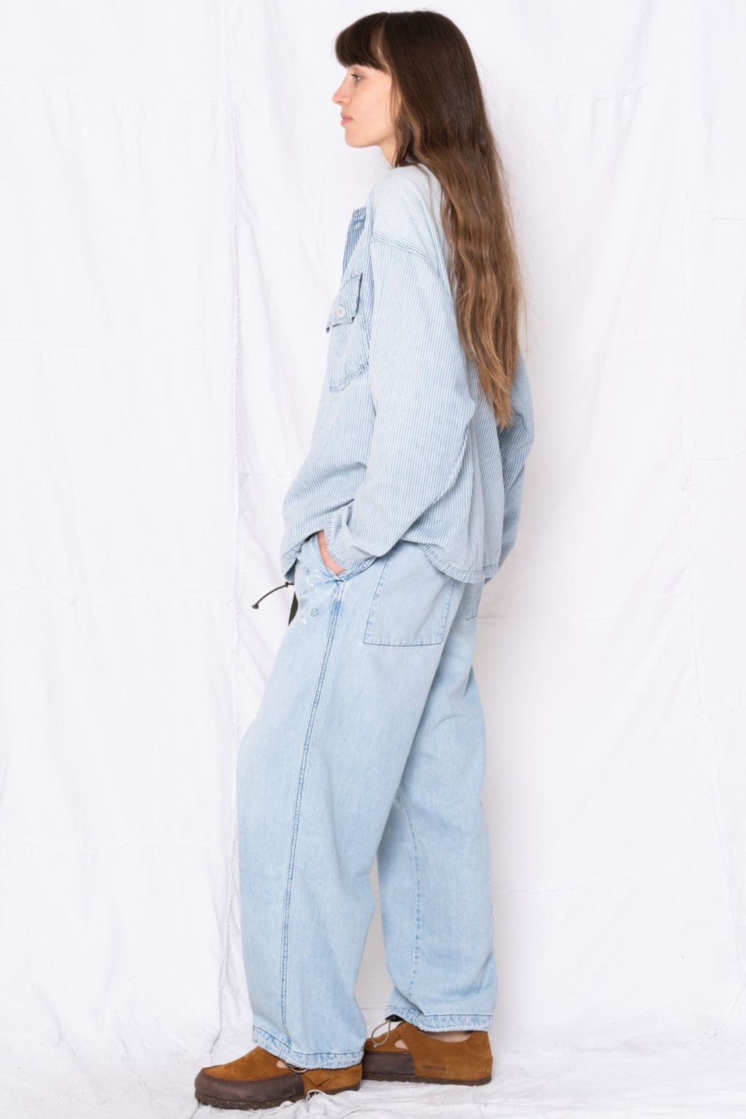 P78 Comfort Denim Stars Embroidery Sunfaded Sky Blue #9