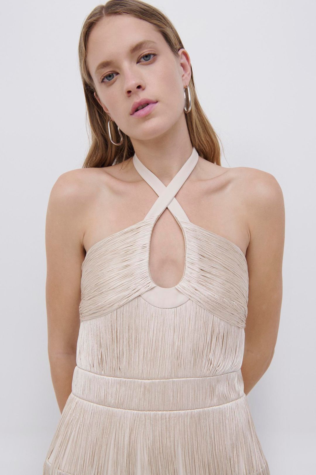 Baldwin Draped Fringe Maxi Dress #3