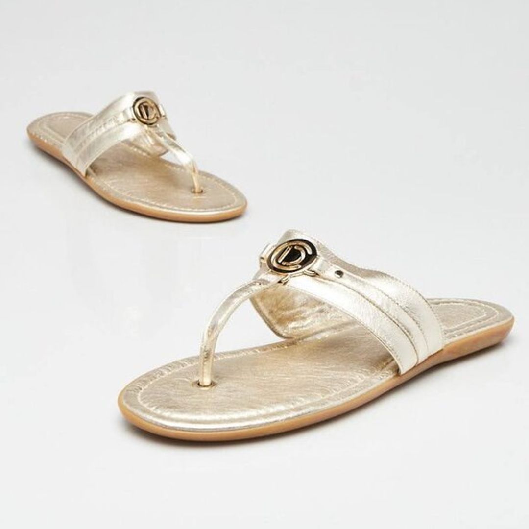 Gold Thong Sandals
