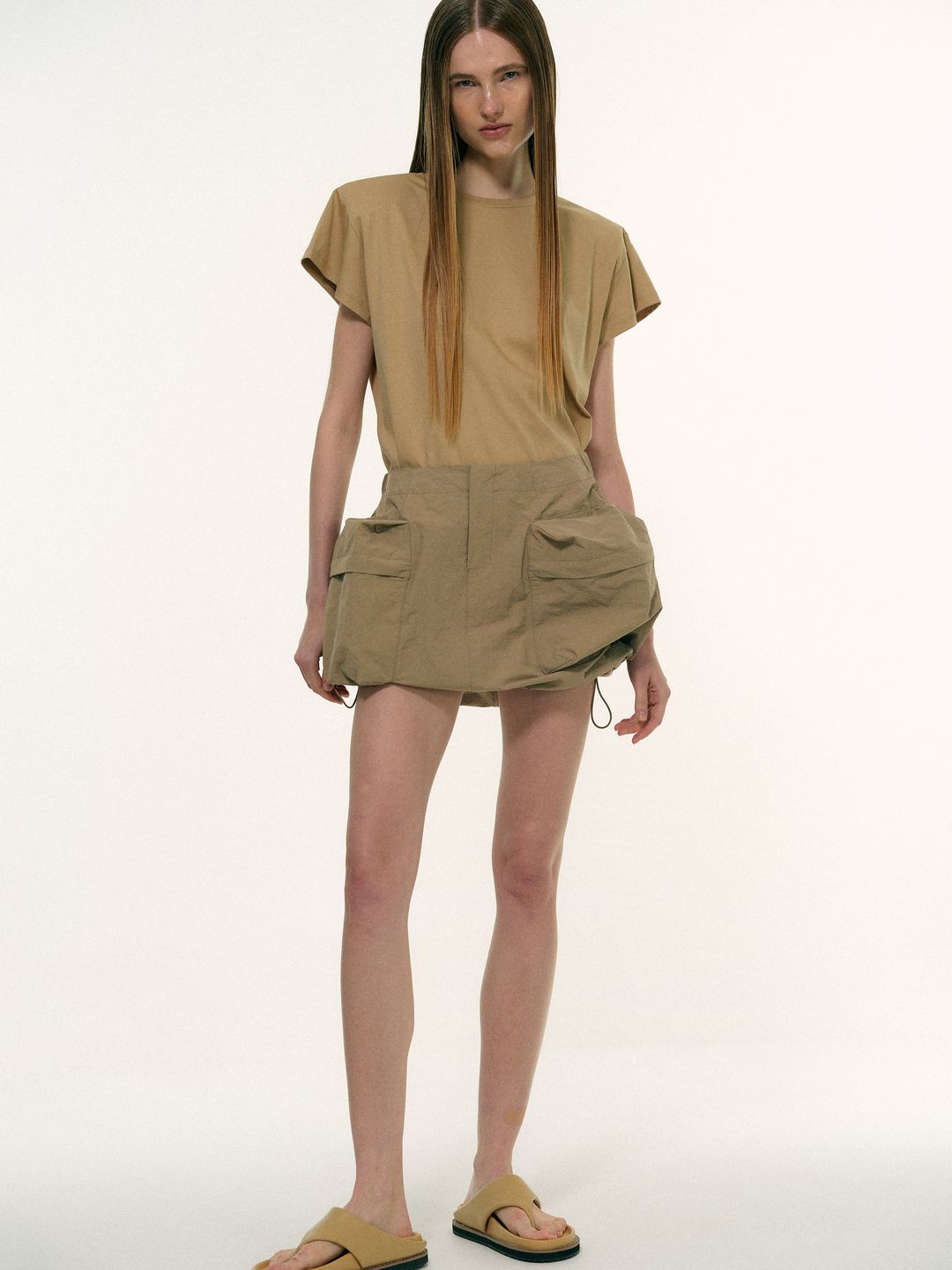 Utility Cargo Skirt, Khaki Grey