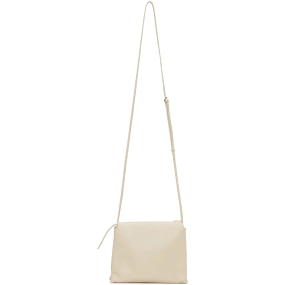 Mini Nu Twin Leather Crossbody Bag In Ivory #5