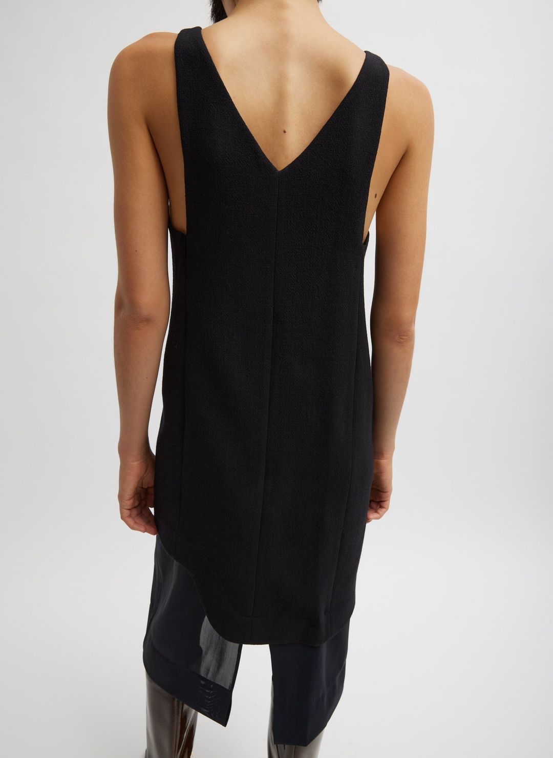 Melee Crepe V-Neck Power Mesh Combo Dress #5