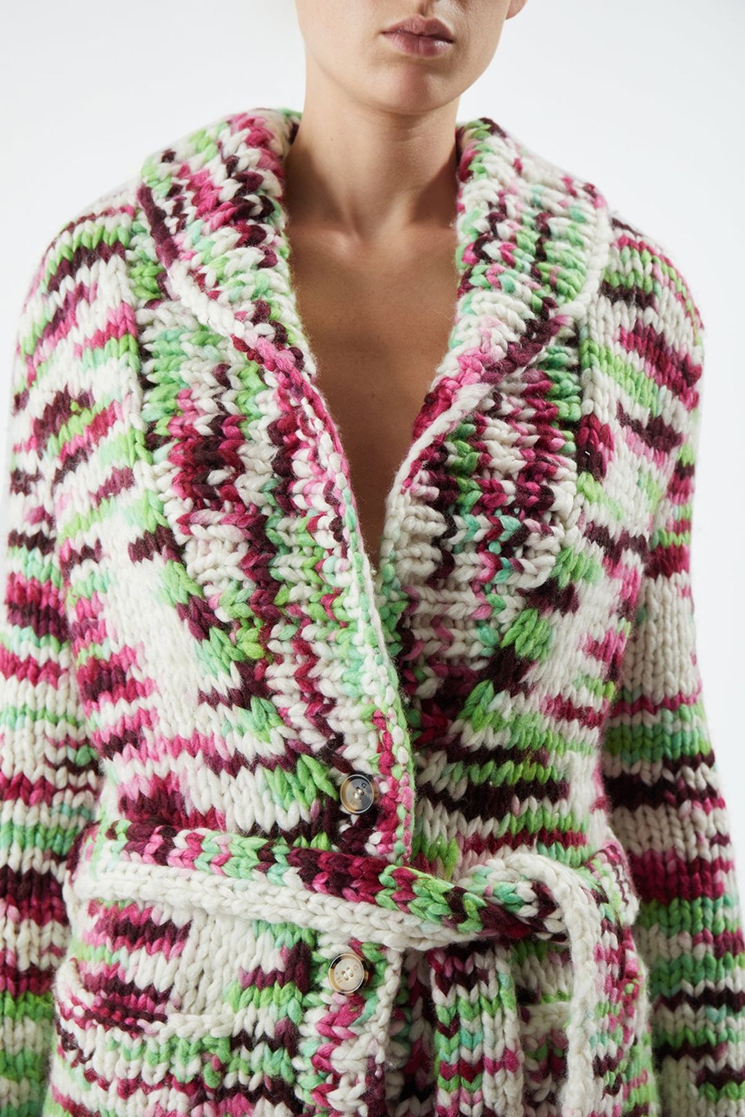 Moses Space Dye Knit Cardigan in Jewel Multi Welfat Cashmere