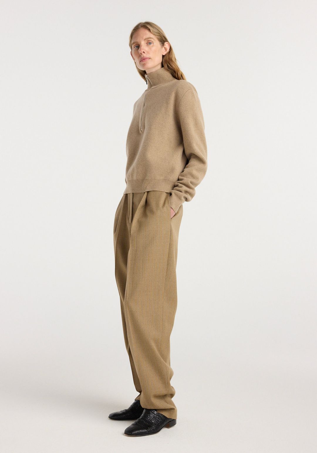 Zipped mouliné polo | camel #5