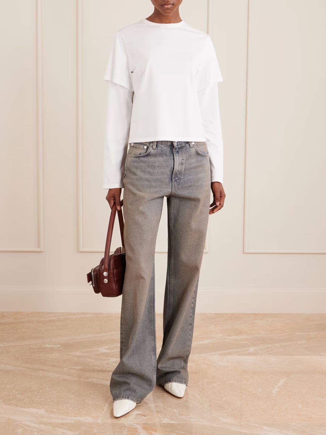 Korea mid-rise flared jeans