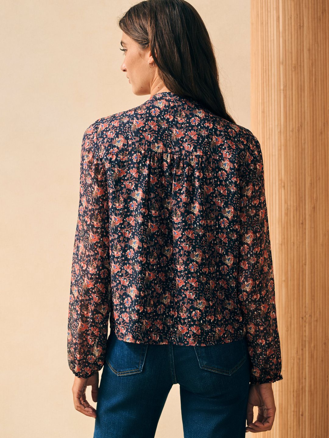 Silk Cotton Sage Wood Blouse - Stargaze Bloom #4