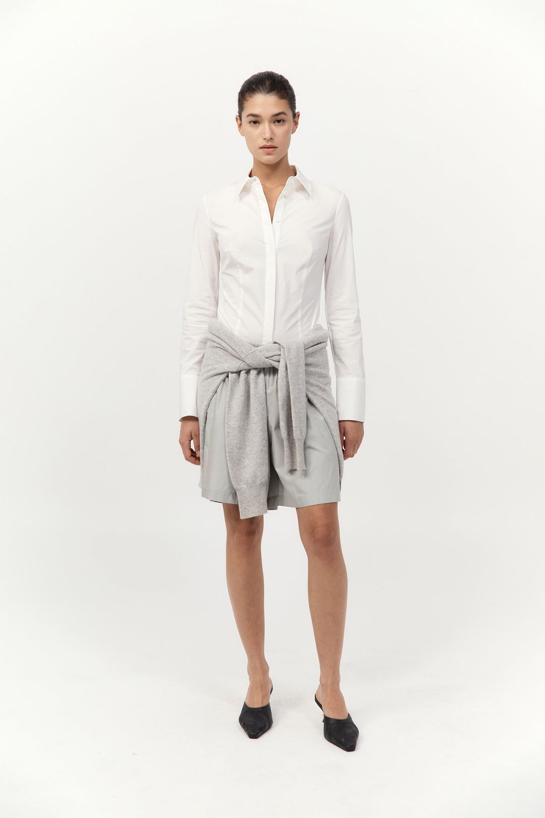 Classic Shirt Bodysuit - White