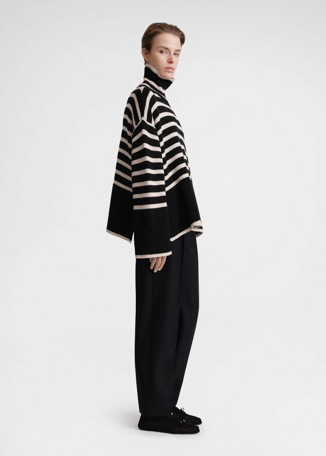 Signature stripe turtleneck black #2