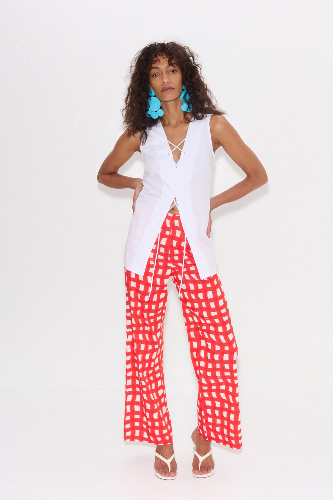 Lacey Poplin Tie Top in Macadamia #3