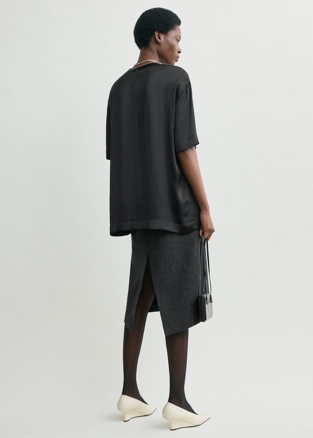 Satin tee black #3
