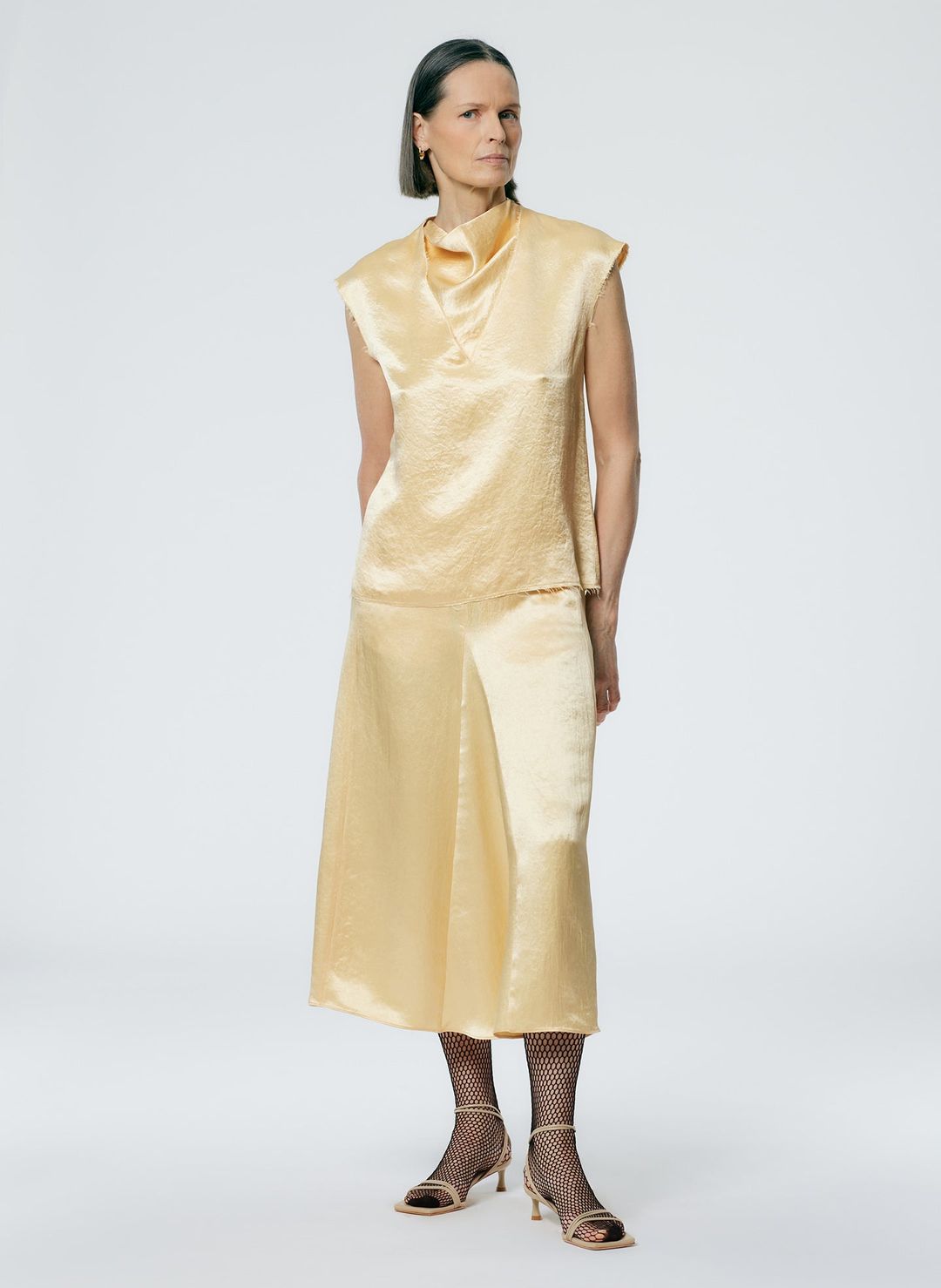 Sion Satin V-Neck Scarf Top #9