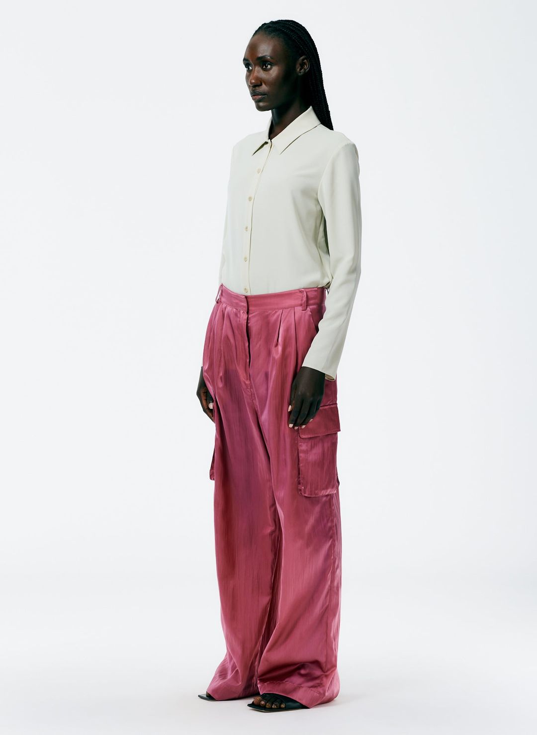 Shiny Nylon Pleated Stella Cargo Pant #3
