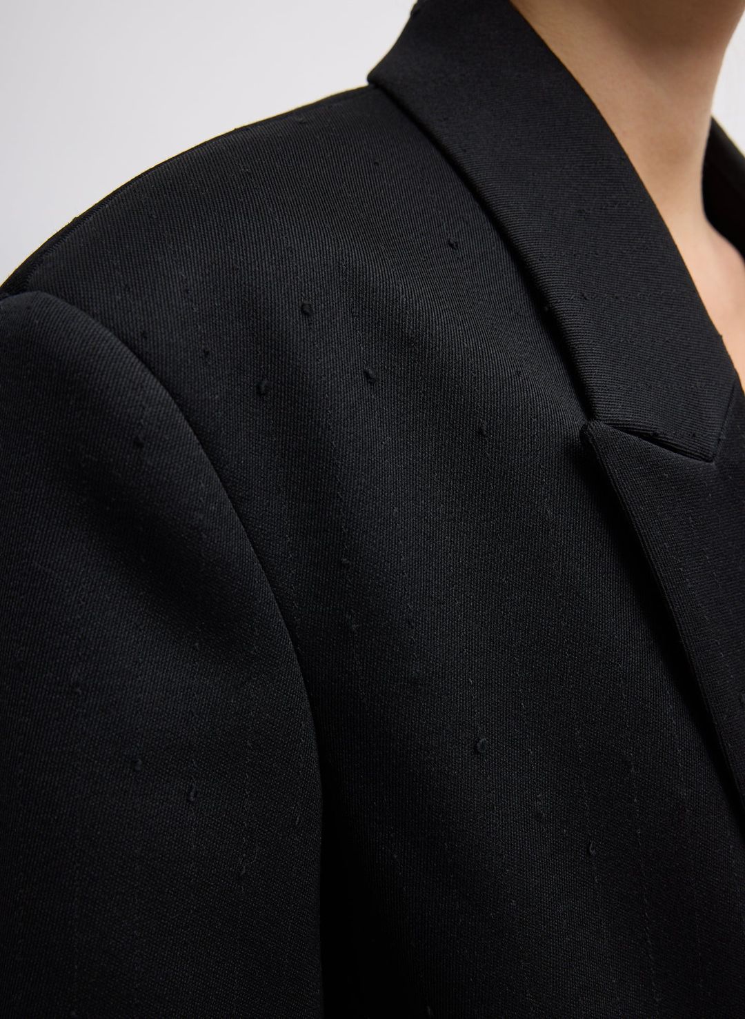Refined Wool Slub Blazer With Cut Out Organza Back #6