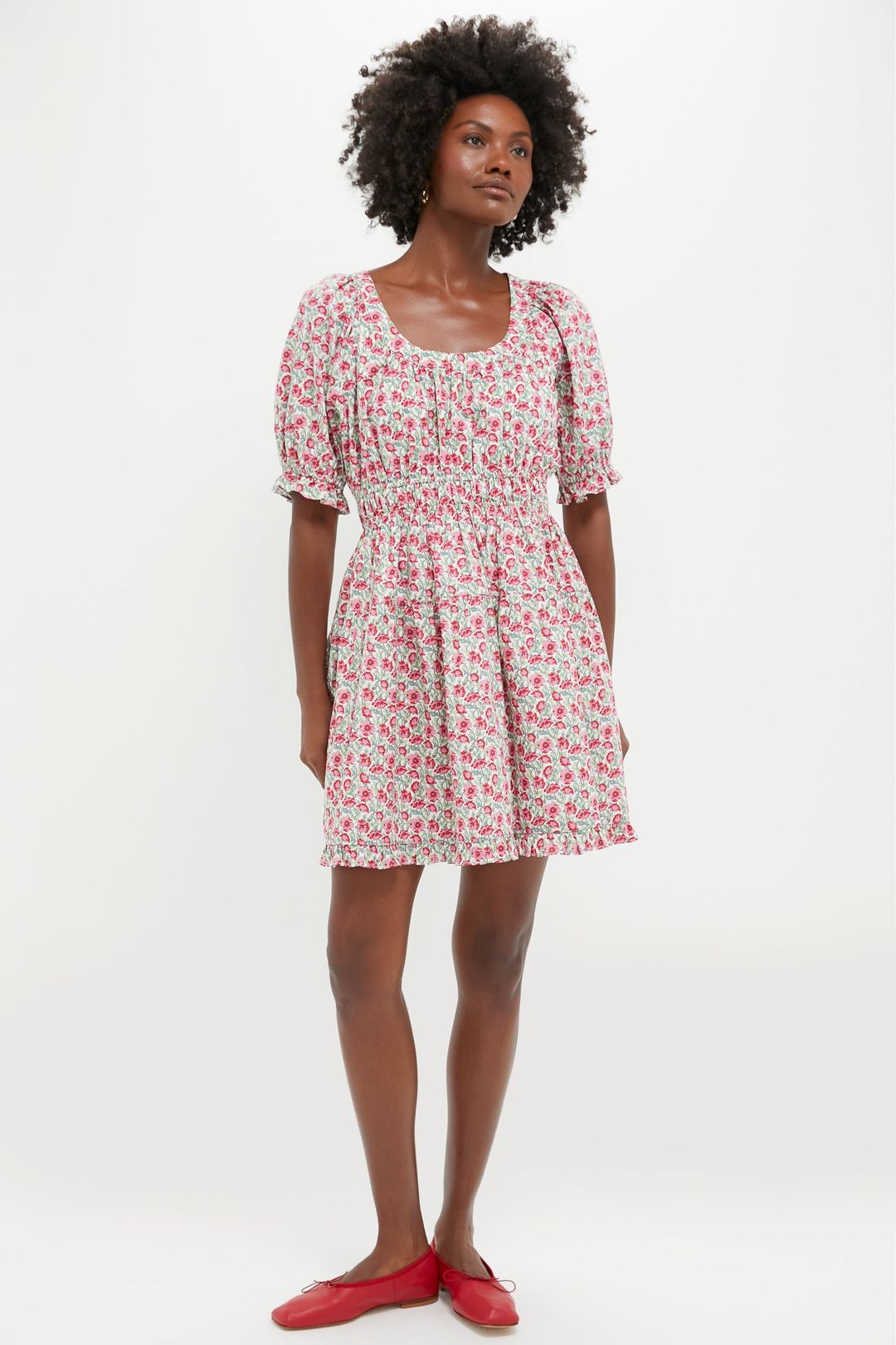 Red Dahlia Floral Dorothy Mini Dress #6