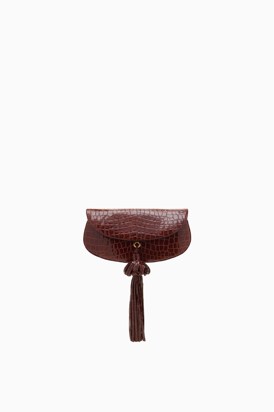 Paloma Tassel Flap Bag - Embossed Chestnut #3