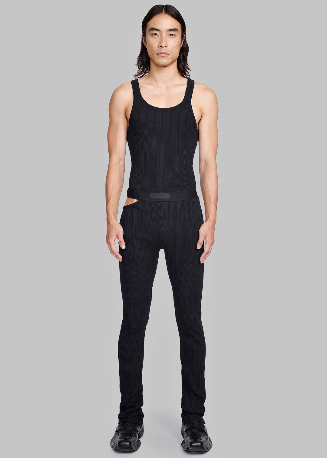 Louis Gabriel Nouchi Flared Loungewear Pants With Signature Opening - Black