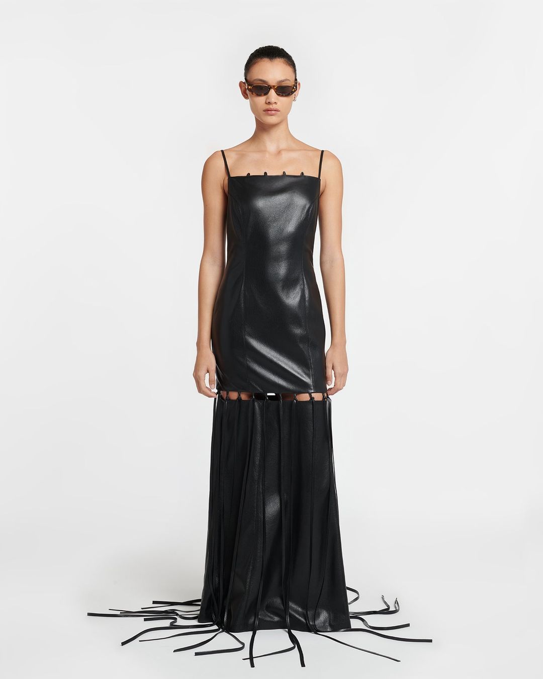 Clary - Okobor™ Alt-Leather Maxi Dress - Black #5
