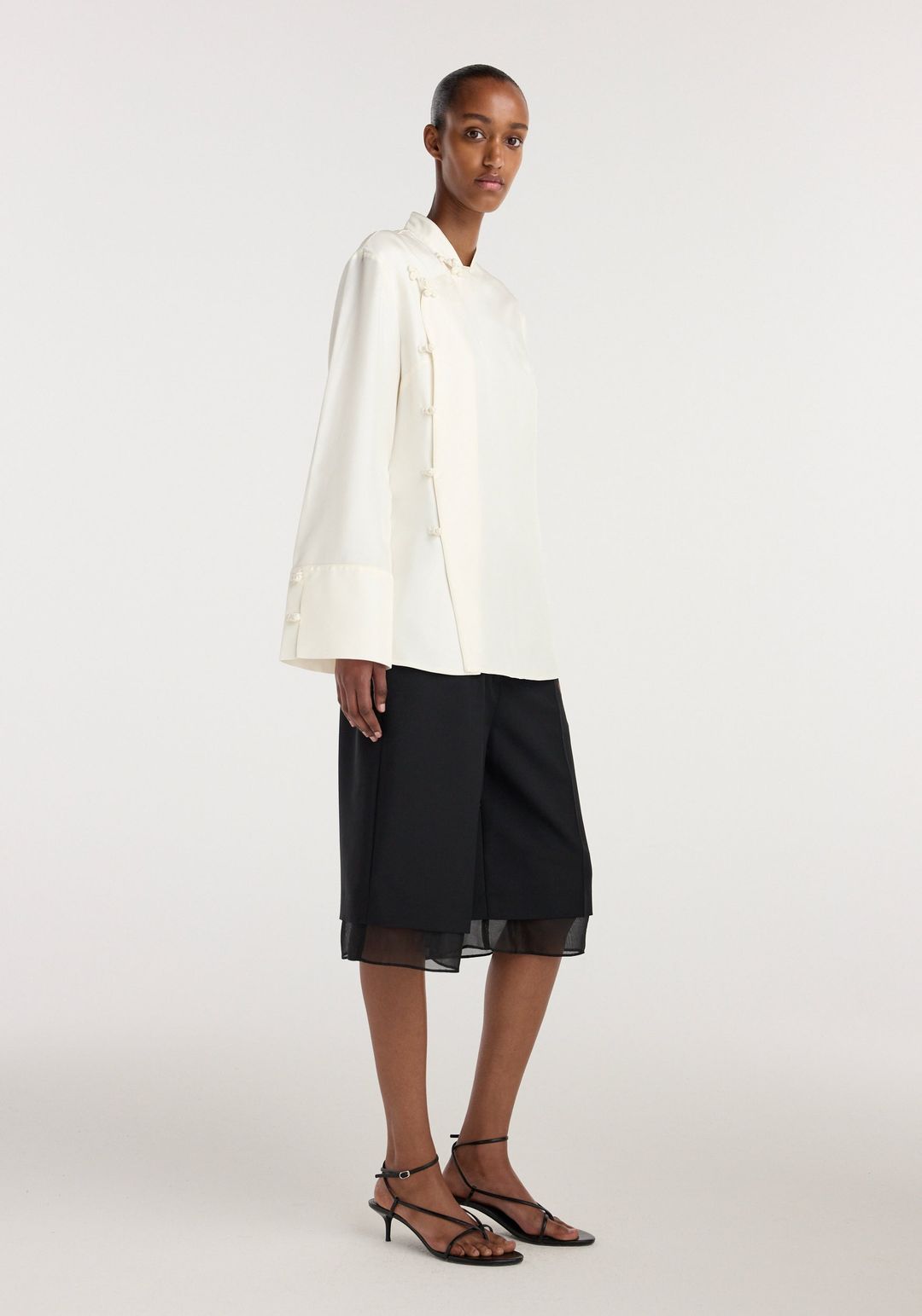 Pankou closure silk top | cream #4
