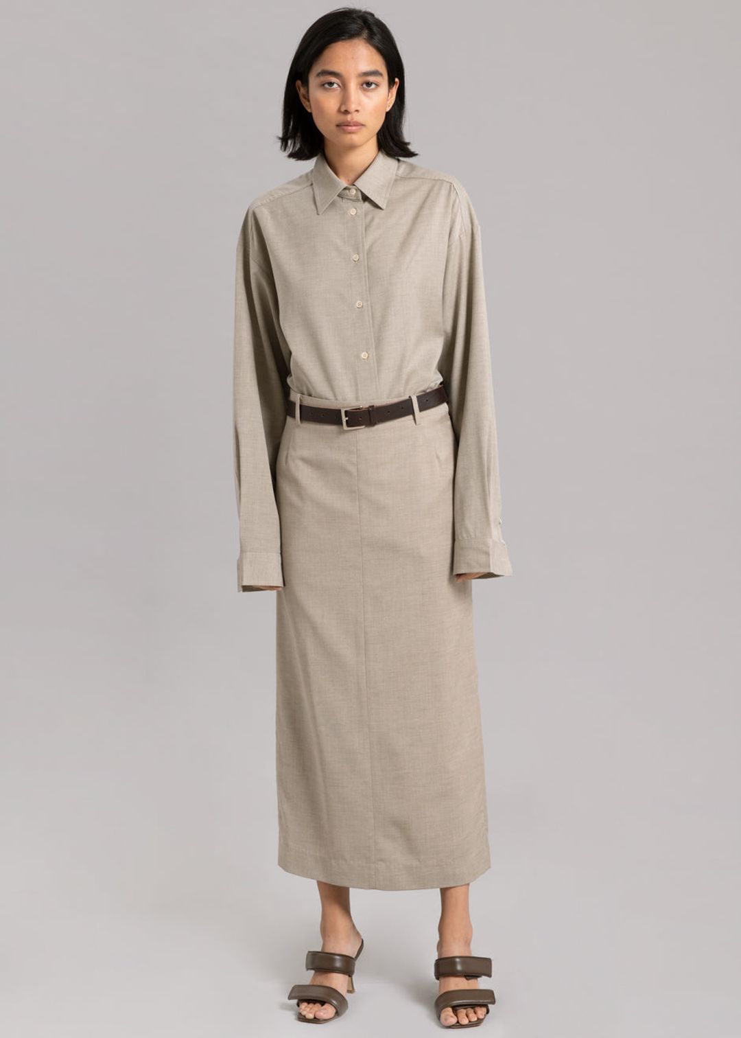 Eli Pencil Skirt - Taupe Melange