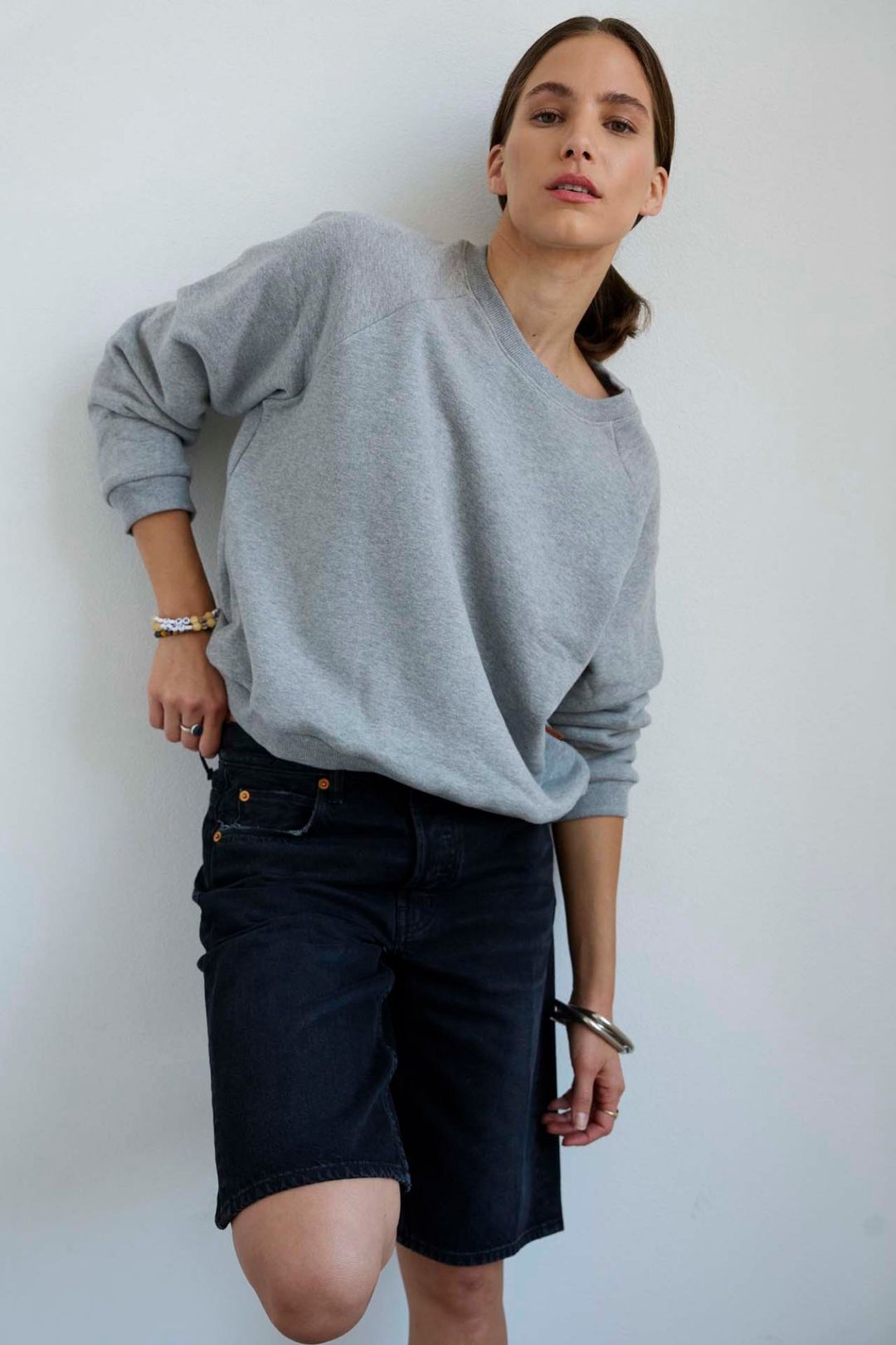 The Finished Hem Short in Washed Black #7
