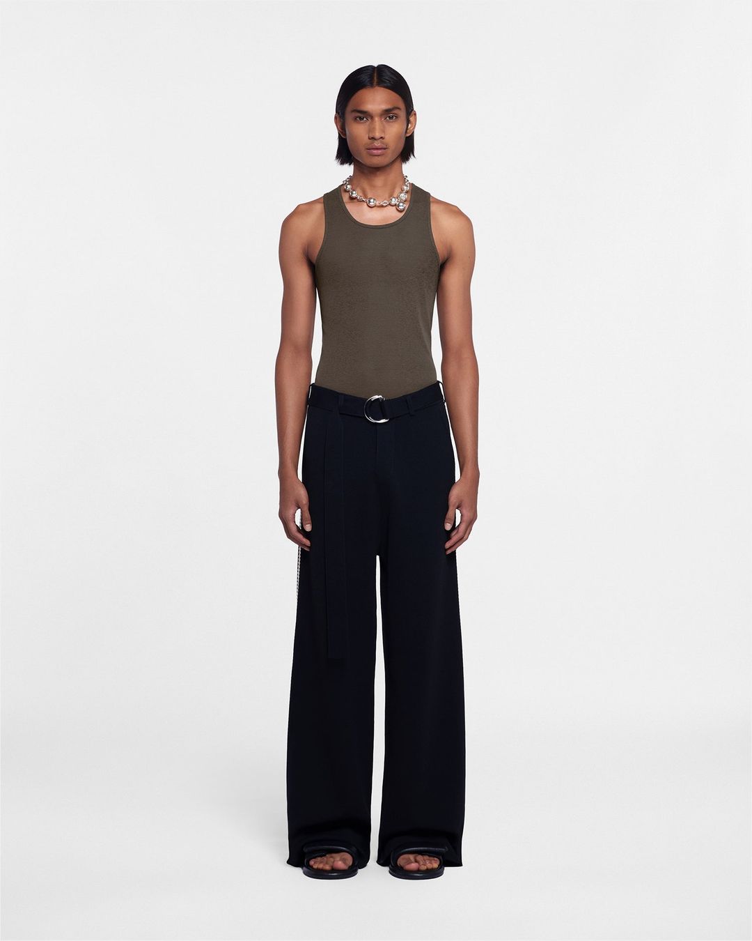 Levon - Sale Mesh-Jersey Tank Top - Soil