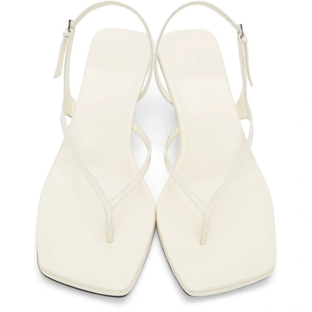 Constance Leather Slingback Sandals In White #6